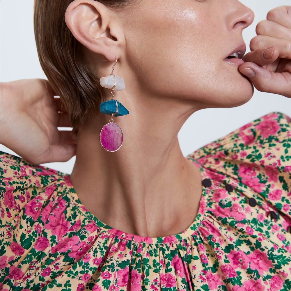 Zara stone earrings